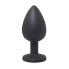 Korek analny silikonowy Fantasy z białym kryształem czarny large 9 cm