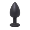 Korek analny silikonowy czarny medium z białym kryształem Fantasy 8 cm