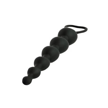 Koraliki analne Fantasy serduszka silikonowe czarne 18 cm