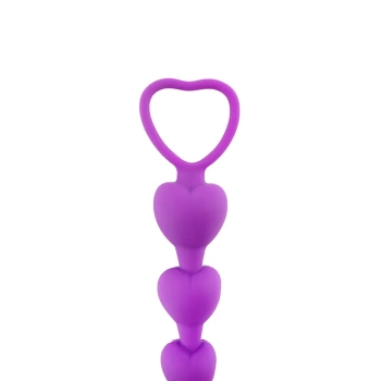 Koraliki analne serduszki silikonowe Fantasy czarne 18 cm