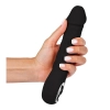 Wibrator realistyczny Fantasy czarny silikonowy 22 cm USB z grzaniem