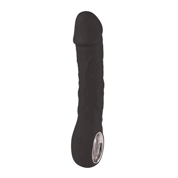 Wibrator realistyczny Fantasy czarny silikonowy 22 cm USB z grzaniem