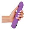 Wibrator realistyczny Fantasy fioletowy silikonowy 22 cm z grzaniem USB