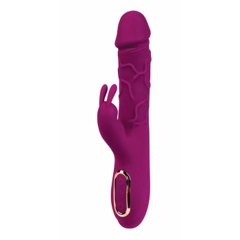 Wibrator króliczek silikonowy Fantasy z grzaniem 10 trybów USB 22 cm