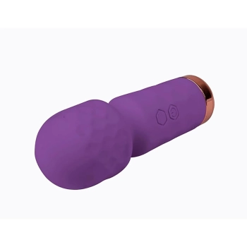 Fioletowa silikonowa mini różdżka masażowa Fantasy Eros USB 12 cm