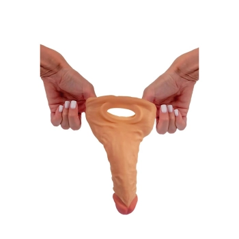 Nakładka przedłużająca z paskiem na jądra Fantasy 21 cm