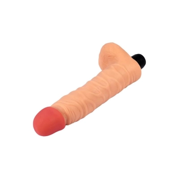 Miękki realistyczny wibrator z jądrami Fantasy 21 cm