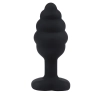 Korek analny silikonowy Fantasy czarny żebrowany 7cm