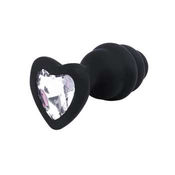 Korek analny silikonowy Fantasy czarny żebrowany 7cm