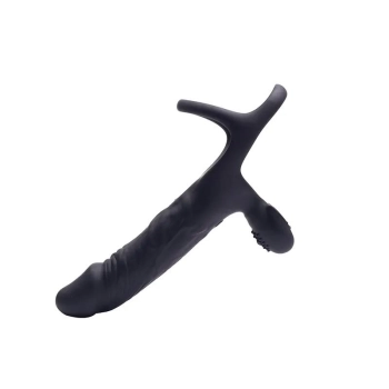 Dildo wibrujące do podwójnej penetracji Fantasy Hephaestus USB 19,5 cm