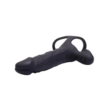 Dildo wibrujące do podwójnej penetracji Fantasy Hephaestus USB 19,5 cm