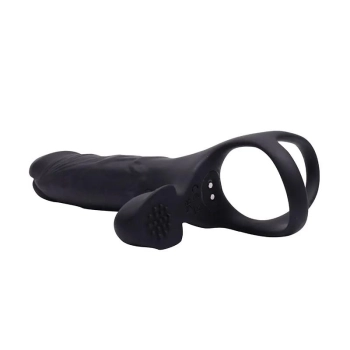 Dildo wibrujące do podwójnej penetracji Fantasy Hephaestus USB 19,5 cm