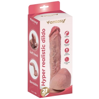 Elastyczne silikonowe dildo hiperrealistyczne Fantasy 21 cm
