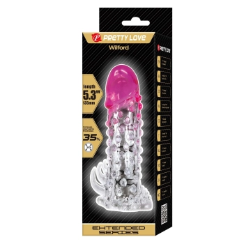 Przedłużka penisa Wilford Pretty Love 13,5 cm wodoodporna z analnym