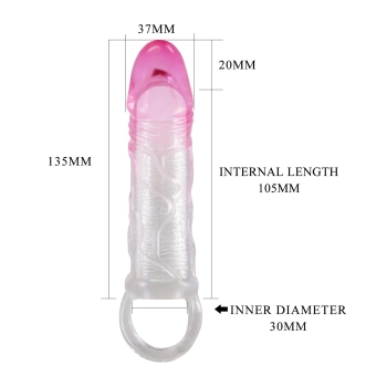 Przedłużka na penisa Pretty Love Odes 17,5 cm TPR wodoodporna