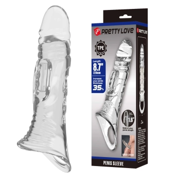Proteza na penisa Pretty Love przezroczysta TPE 22 cm