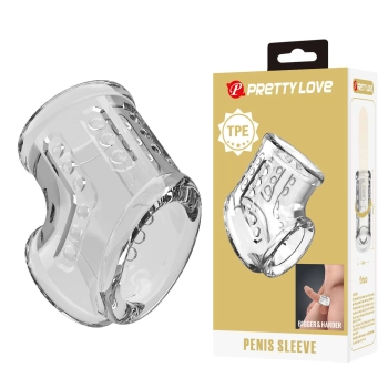Rękaw na penisa Pretty Love przezroczysty wodoodporny TPE