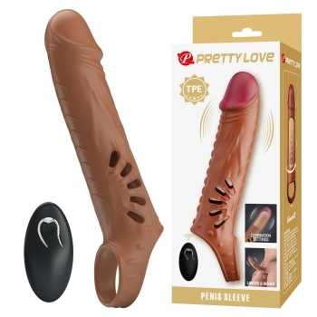 Nakładka na penisa Pretty Love realistyczna 12 wibracji USB