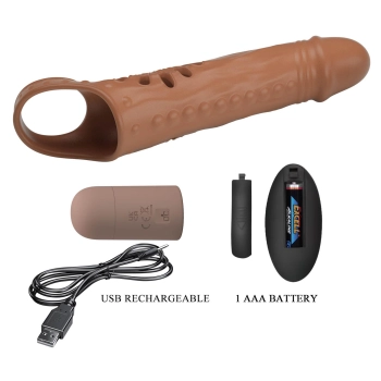 Nakładka na penisa Pretty Love realistyczna 12 wibracji USB