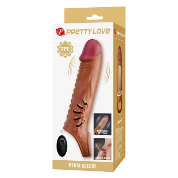 Nakładka na penisa Pretty Love realistyczna 12 wibracji USB