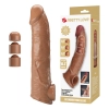 Przedłużka na penisa Pretty Love z wymiennymi wkładkami ciemnobrązowa 26 cm