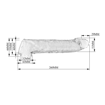 Przedłużka na penisa Pretty Love przezroczysta modułowa 26 cm
