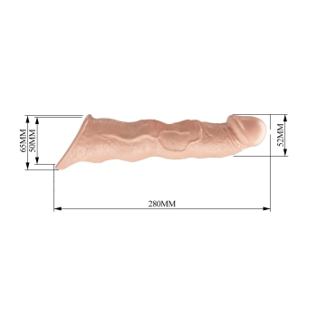 Przedłużka na penisa z regulowanymi wkładkami Pretty Love 28 cm