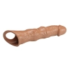Przedłużka na penisa Pretty Love z regulowanymi wkładkami brązowa 28 cm