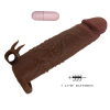 Przedłużka wibrująca na penisa Pretty Love brązowa 17 cm