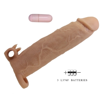 Przedłużka na penisa Pretty Love Xerxes wibrująca cielista 22 cm