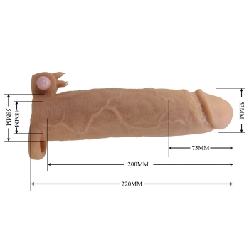 Przedłużka na penisa Pretty Love Xerxes wibrująca cielista 22 cm