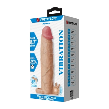 Przedłużka na penisa Pretty Love Xerxes wibrująca cielista 22 cm