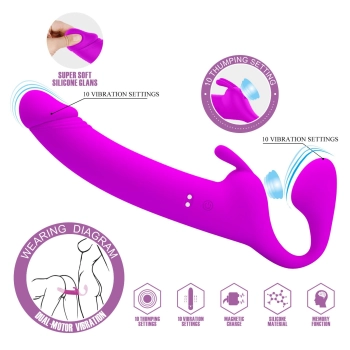 Strap-on bez uprzęży wibrujący Zanini Pretty Love