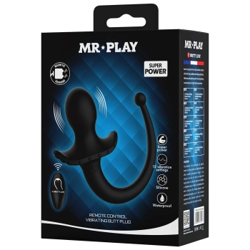 Wibrujący korek analny Mr. Play zdalnie sterowany silikonowy z ogonem