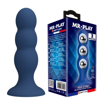 Korek analny silikonowy z 3 metalowymi kulkami Mr. Play