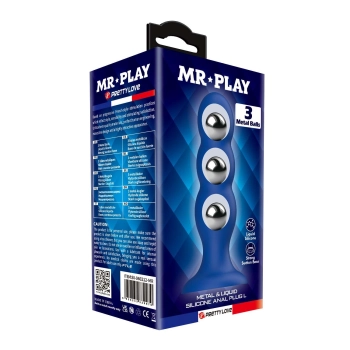Korek analny silikonowy z 3 metalowymi kulkami Mr. Play