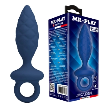 Korek analny silikonowy z pętlą Mr. Play rozmiar L