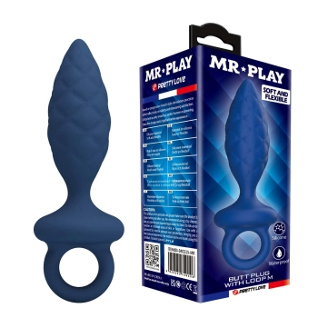 Korek analny silikonowy z pętlą Mr. Play rozmiar M.