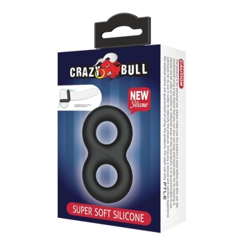 Pierścień erekcyjny Crazy Bull silikonowy podwójny 8,5 cm