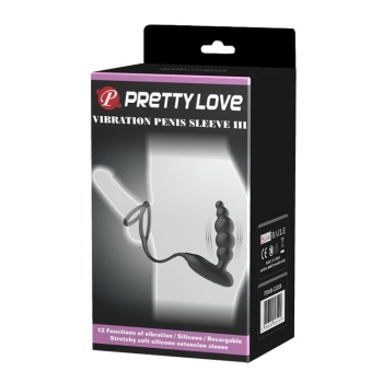Wibrator prostaty Pretty Love Vibration Penis Sleeve III 12 funkcji