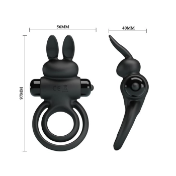 Pierścień wibrujący Pretty Love Vibrant Penis Ring III czarny