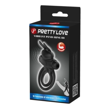 Pierścień wibrujący Pretty Love Vibrant Penis Ring III czarny