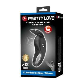 Pierścień wibrujący Pretty Love Carlton z uszkami króliczka silikonowy