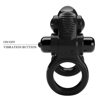 Pierścień wibrujący Pretty Love Passionate Ring 10 funkcji czarny
