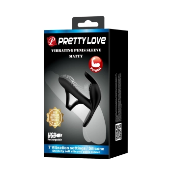 Nakładka wibrująca Pretty Love Matty silikonowa USB 4 cm