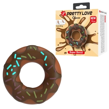 Pierścień erekcyjny Pretty Love Choco Super Donut silikonowy supermiękki