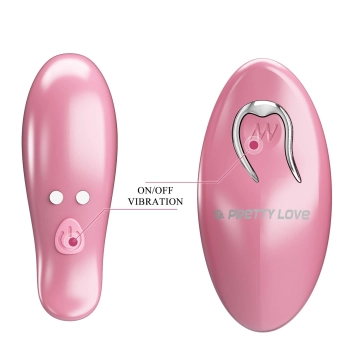 Różowe wibrujące klipsy na sutki Pretty Love Cayley z pilotem