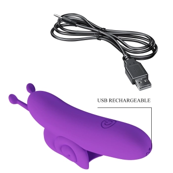 Wibrator na palec silikonowy Pretty Love Snail USB 10 funkcji