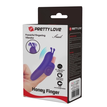 Wibrator na palec silikonowy Pretty Love Snail USB 10 funkcji