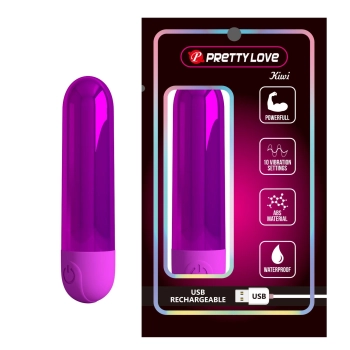 Mini wibrator Pretty Love Kiwi metaliczny 10 wibracji